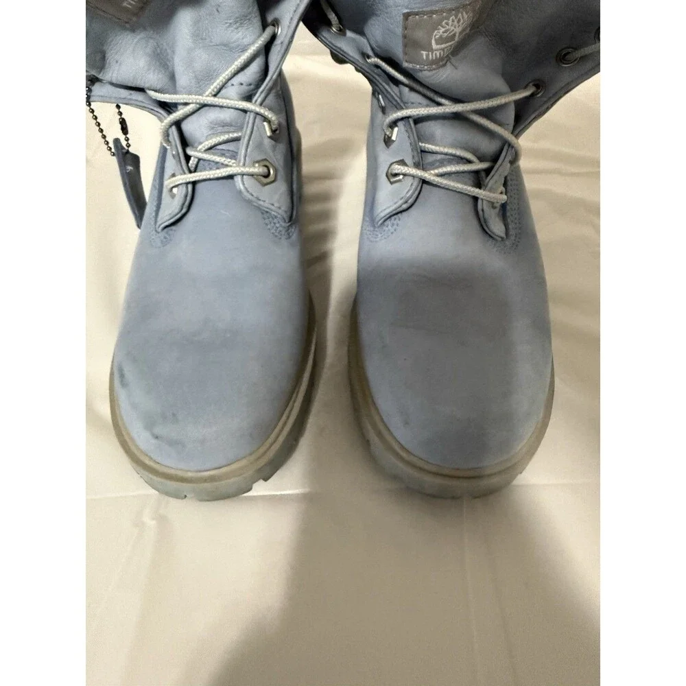 Timberland Premium 6 Inch Waterproof Boots Mens Size 7 Blue Nubuck 89361 Lace Up